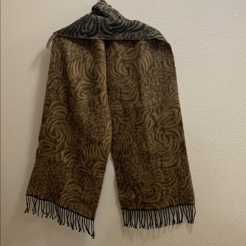 Leopard Zebra Shades of Brown Warm Scarf Animal Print Winter Christmas 11.5 X 64